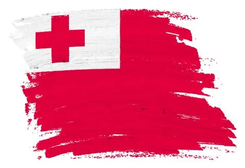 Tonga flag background paint 3d illustration with clipping path Stock Illustration