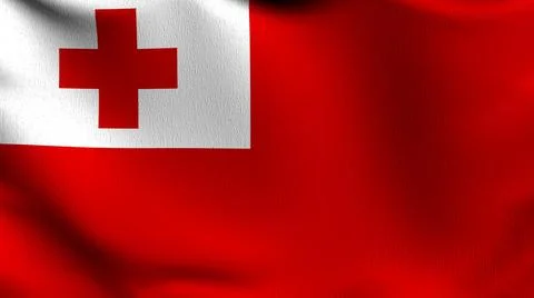 Tonga flag blowing in the wind. 3D rendering illustration of waving sign. Stock Illustration