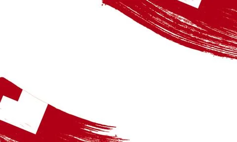 Tonga Flag with Brush Stroke Effect, Grunge brush stroke. Watercolor painti.. Stock Illustration