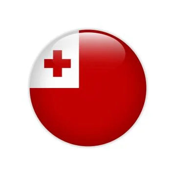 Tonga flag on button Stock Illustration