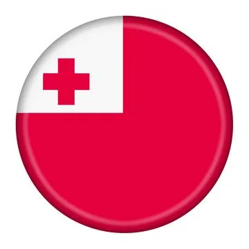 A Tonga flag button illustration with clipping path Stock Illustration