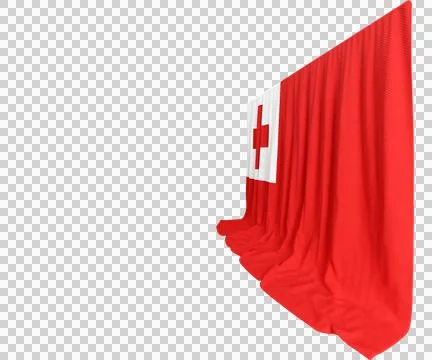 Tonga Flag Curtain in 3D Rendering called Flag of Tonga Illustrazione stock