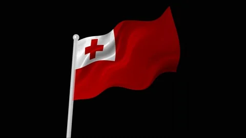 tonga flag flying animated black backgro... | Stock Video | Pond5