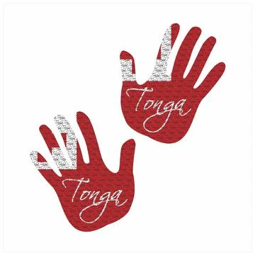 Tonga flag hand vector Stock Illustration
