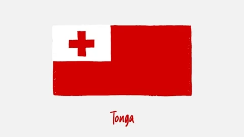 Tonga Flag Pencil Sketch Looping Animati... | Stock Video | Pond5