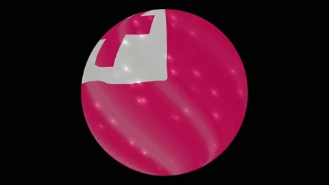 Tonga flag in a round ball rotates. Flicker and shine. Animation loop Stock Footage 145857866