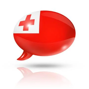 Tonga flag speech bubble three dimensional Tonga flag in a speech bubble i... Foto stock