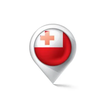 Tonga flag, vector illustration on a white background. Stock Illustration