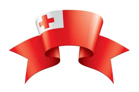 Tonga flag, vector illustration on a white background. Stock Illustration