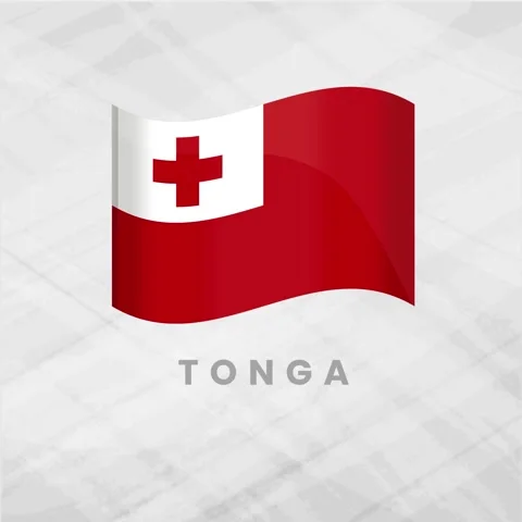 Tonga Flag Waving Animation | National Banner of Tonga | Polynesian Symbol Lo Stock Footage 334567734