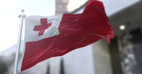 Tonga-flag-waving-seamless-loop-4k-60fps Stock Footage 331702071