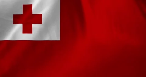Tonga flag waving with the wind background loop video animation Stock Footage 327173704