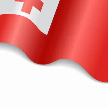 Tonga flag wavy abstract background. Vector illustration. Stock Illustration