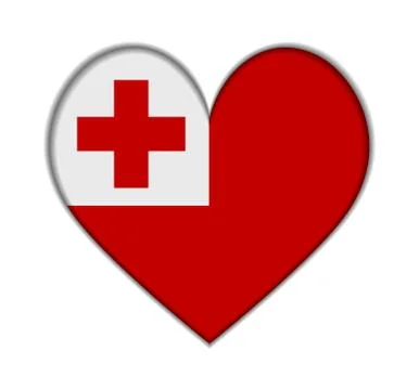 Tonga heart flag vector 스톡 일러스트