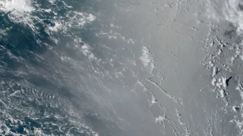 Tonga hunga volcano eruption as seen on satellite screen Video stock 168580089