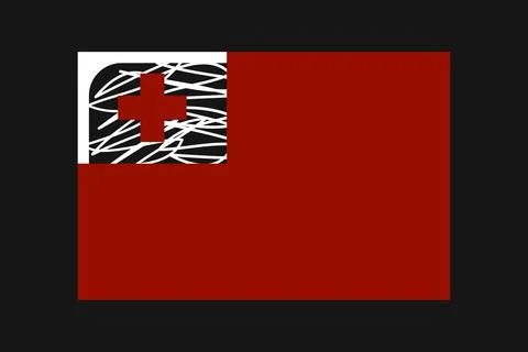 Tonga Island Flag conceptual vector illustration Stock Illustration