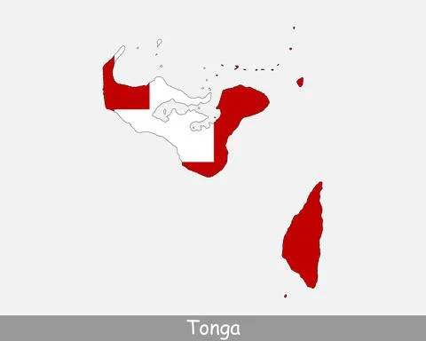 Tonga Map Flag Stock Illustration