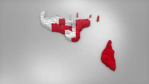 Tonga Map with Flag Intro Background Stock Footage 315165153