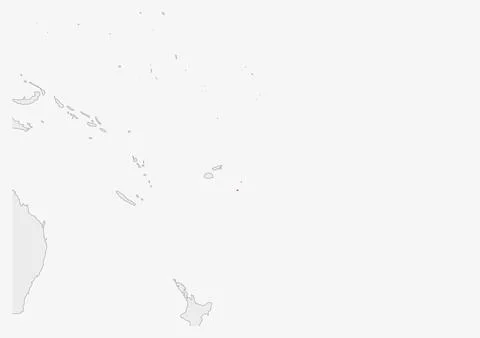 Tonga map highlighted in Tonga flag colors Stock Illustration