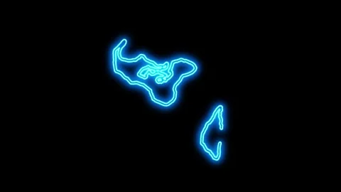 Tonga Map Outline Neon Lights Stock Footage 332850756