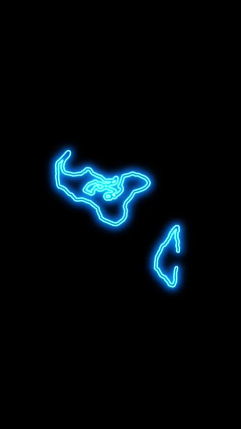 Tonga Map Outline Neon Lights Stock Footage 333057632