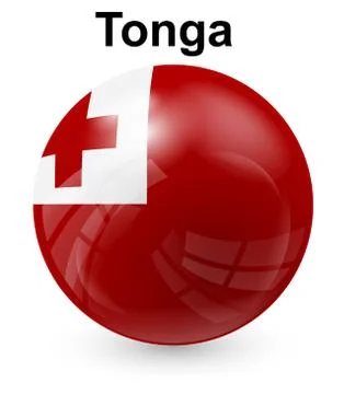 Tonga official state flag Stock Illustration