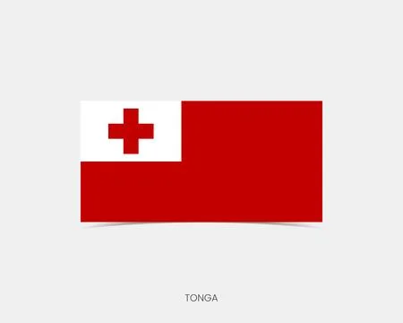 Tonga Rectangle flag icon with shadow. Illustrazione stock