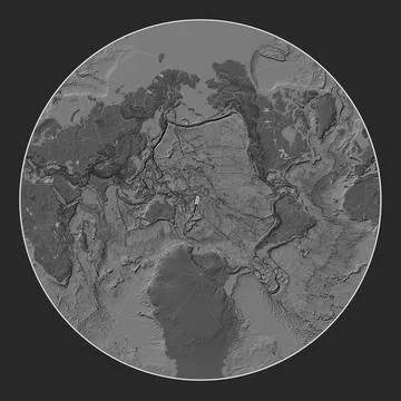Tonga tectonic plate. Bilevel. Lagrange Oblique. Stock Illustration