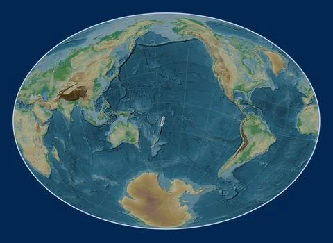 Tonga tectonic plate. Physical. Fahey Oblique. Stock Illustration
