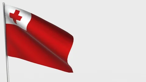 Tonga waving flag animation on Flagpole. | Stock Video | Pond5