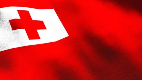 Tonga waving flag. Seamless cgi animation highly detailed fabric texture in c 写真素材