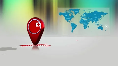Tonga World Map Pin Location Background Loop 4k Stock Footage 342384745