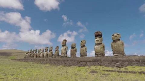 Tongariki Moai on Rapa Nui Easter Island 1 Video stock 85426780