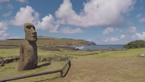 Tongariki Moai on Rapa Nui Easter Island 2 Video stock 85428315