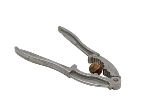 Tongs for cracking nuts. Isolate on a white background. Stock Photos