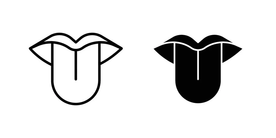 Tongue icon vector design illustrations Illustrazione stock