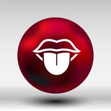 Tongue icon vector isolated human fun anatomical Stock Illustration