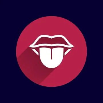 Tongue icon vector isolated human fun anatomical Stock Illustration