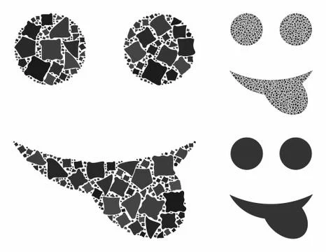 Tongue smiley Composition Icon of Bumpy Elements Stockillustratie