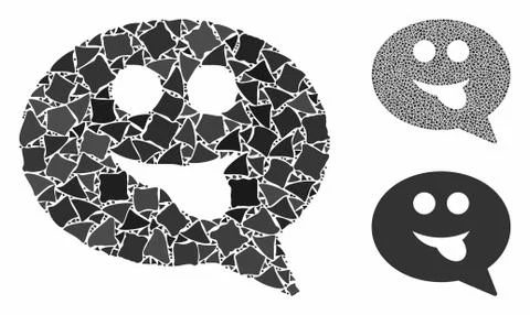 Tongue smiley message Composition Icon of Inequal Elements Stock Illustration