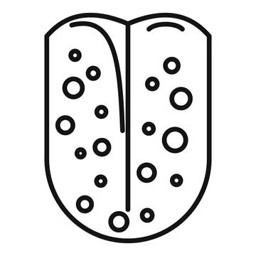 Tongue tonsillitis icon outline . Mouth tonsil Stock Illustration