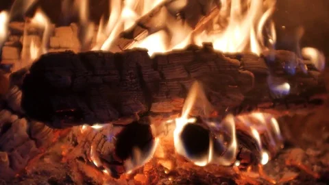 Tongues of fire in a firebox Stock Footage 82989885