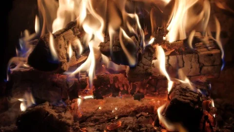 Tongues of fire in a firebox Stock Footage 83000554
