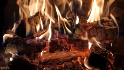 Tongues of fire in a firebox Stock Footage 83000606