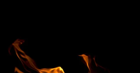 Tongues of flame on a black background Stock Footage 89645294