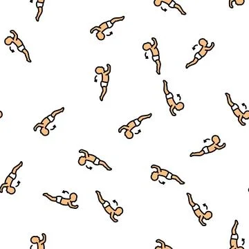 Tonic labyrinthine reflex vector seamless pattern Illustrazione stock