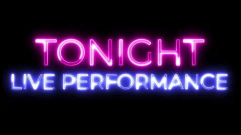 Tonight Live Performance Neon Text Animation  | Event Promo Motion Graphic Stock Footage 320880432