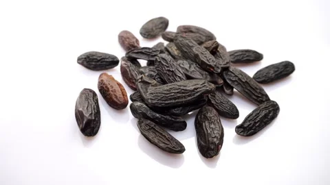 Tonka Beans isolated on white Background Stock Footage 152331838