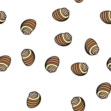 Tonna sea shell beach vector seamless pattern Stock Illustration