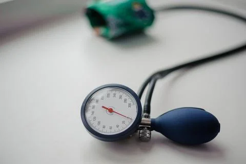 Tonometer on a background. Diagnostic device for determining blood pressure a Stock Photos